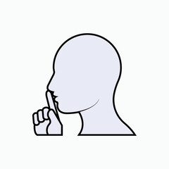 Discretion Icon. Good Sense, Prudence Symbol. Applied for Design, Presentation, Website or Apps Elements - Vector.