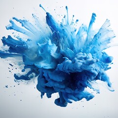 Mesmerization of abstract forms of blue in liquid form - obrazy, fototapety, plakaty