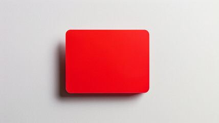 red blank business card mockup on white background