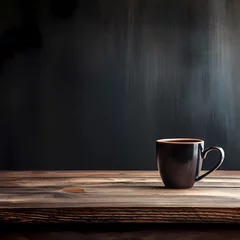 Foto op Plexiglas Minimalist coffee cup on a rustic table. © Cao