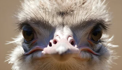 Foto op Plexiglas An Ostrich With Its Feathers Fluffed Up © Khansa