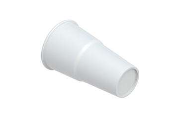 One disposable plastic cup for beer isolated on white background. 3d render