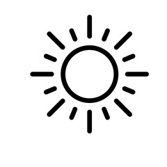 sun Vector Line Icon Design