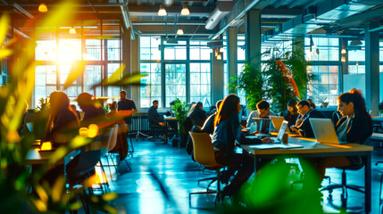 Modern Co-Working Office Space Alive with Collaborative Energy