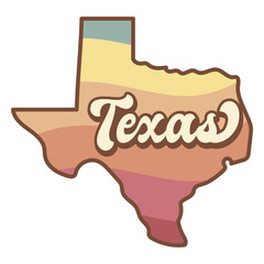 Texas Retro Sunset State Pride Graphic