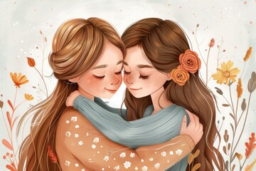 Best Friends Day Illustration: Celebrating National Day of Positive Love with Your Best Pal - Wallpaper for Friends Pair