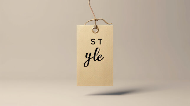 Logo, inscription "ST yle" on a tag for clothing or an interior design portfolio