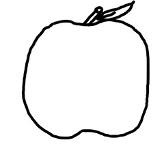 hand drawn apple