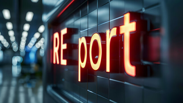 Logo, inscription "RE port" on an online news portal header, clean design