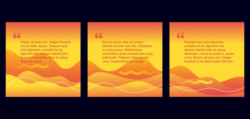 Quotes abstract template - orange wavy shapes