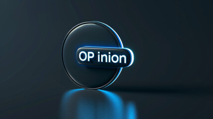Logo, inscription "OP inion" on a blog comment section badge, clean