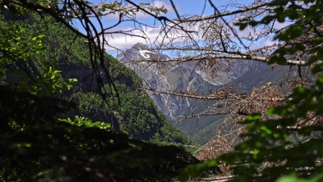 Ordesa y Monte Perdido National Park, Huesca, Aragon, Spain. Pico Otal in the background. 4K