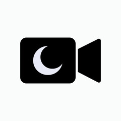 Night Vision Icon within Glyph Style. Seeing in very Low Light. Symbol of Surveillance in the Dark.
