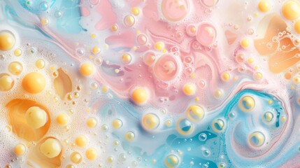 A pastel marble background with foam bubbles on a summer beach. - obrazy, fototapety, plakaty