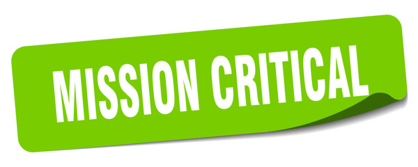 mission critical sticker. mission critical label - obrazy, fototapety, plakaty