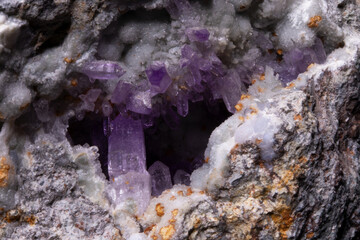 Amethyst quartz crystals, from Sardinia, Italy