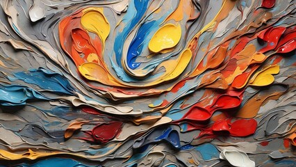 AI generated illustration of a vibrant, abstract oil painting