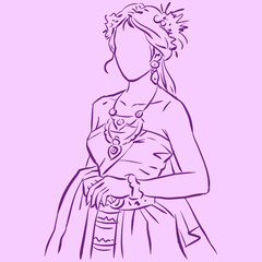 silhouette of Asia woman vector for card illustration decoration