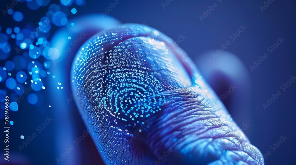 Poster integrating biometric authentication for secure health data ai generated illustration
