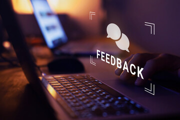 feedback concept, write a comment, survey for customer feedback - 781976854