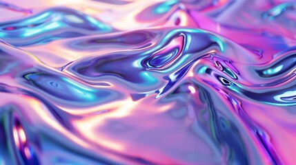 A holographic iridescent texture is applied to this abstract 3D art background with a splash effect.