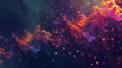 Naklejka premium Abstract surreal microbe 3D object galaxy nebula gradient background wallpaper
