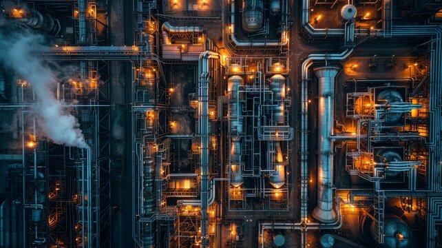 Industrial plant top view