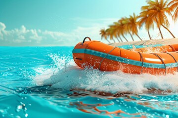 Fototapeta premium Adventurous white-water kayaking, thrilling, action, sports