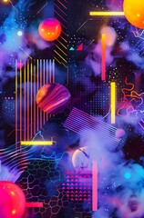 abstract neon poster art