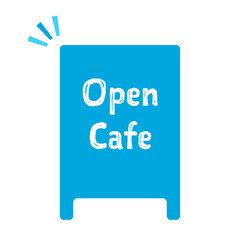 可愛いカフェの看板フレーム　オープンのお知らせ