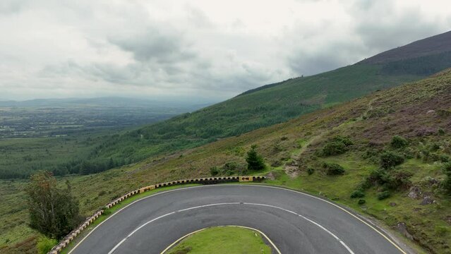 A sharp turn on a serpentine road 4k