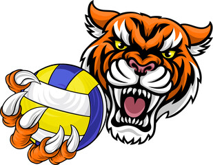 Tiger Volleyball Volley Ball Animal Sports Mascot