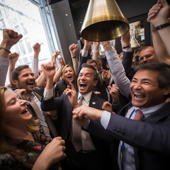Confetti and Confidence: A Company's Energetic Leap onto the Stock Market