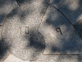 Spiral cement road with numbers engraved
