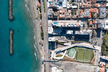Fototapeta na wymiar Aerial view of limassol coastal cityscape. Cyprus