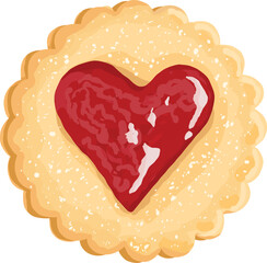 Vector Illustration of Strawberry Jam Filled Biscuits