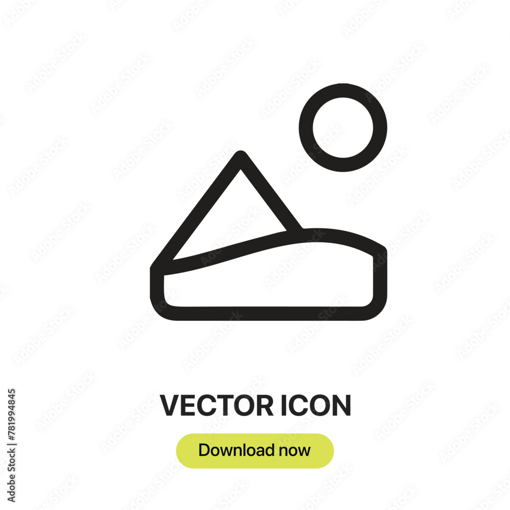 Poster desert icon vector. linear-style sign for mobile concept and web design. desert symbol illustration.