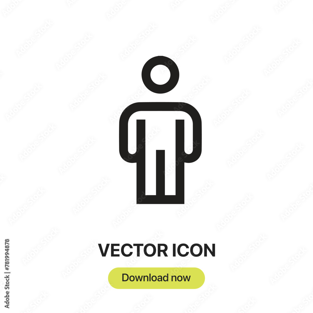 Leinwandbilder man icon vector. linear-style sign for mobile concept and web design. man symbol illustration. pixel