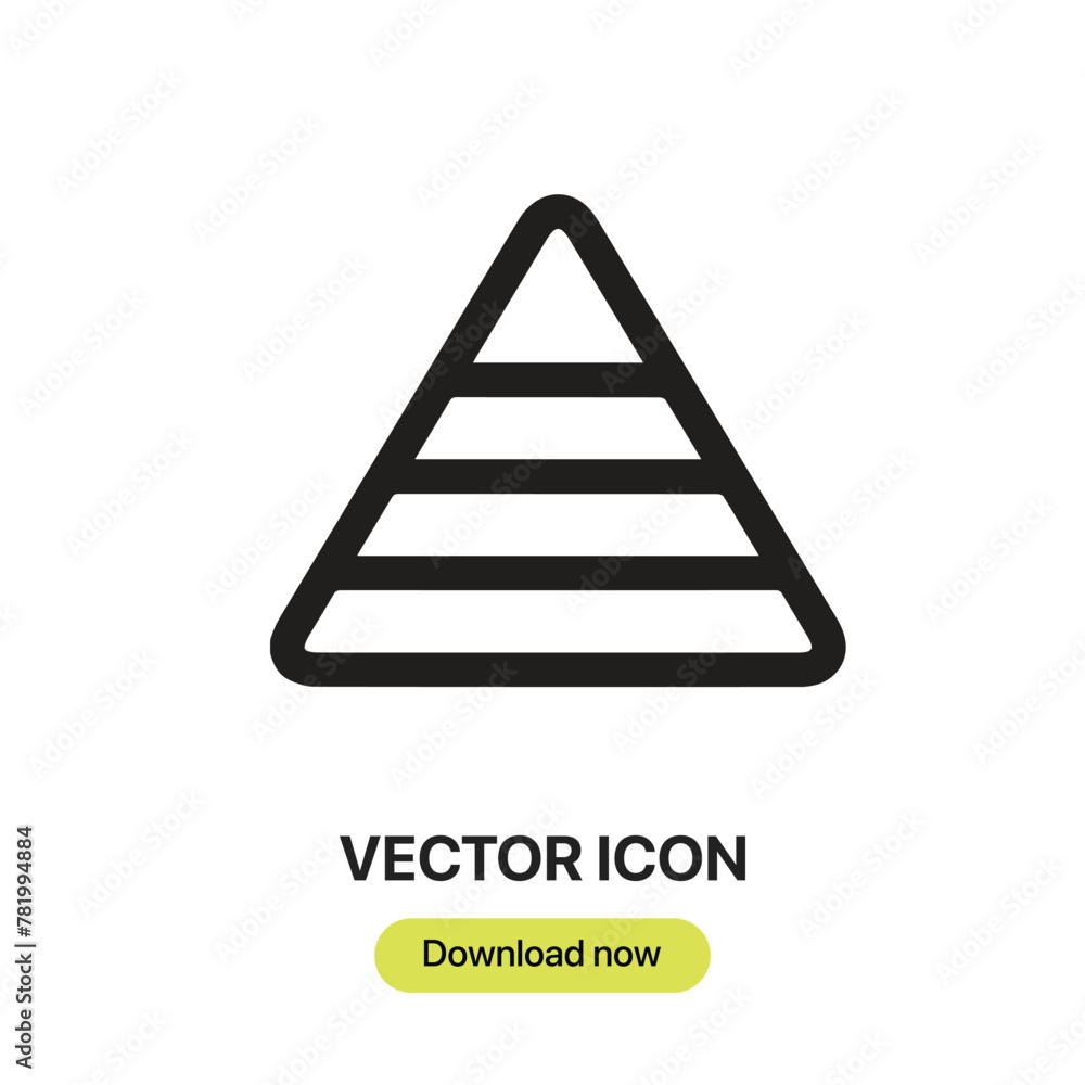 Poster pyramid icon vector. linear-style sign for mobile concept and web design. pyramid symbol illustratio