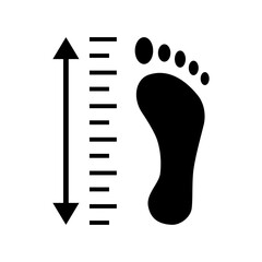 Foot Size icon on white background.