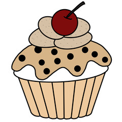cupcake with chocolate chip