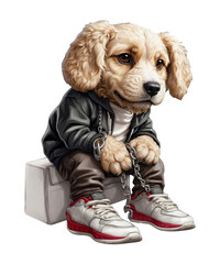 Adorable Dog Hip Hop Fashion Enthusiast
