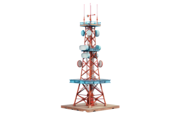 communication signal tower
isolated on white background.