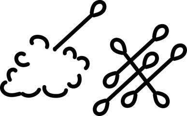 Cotton but for your ear matches - medical or emergency goods vector illustration