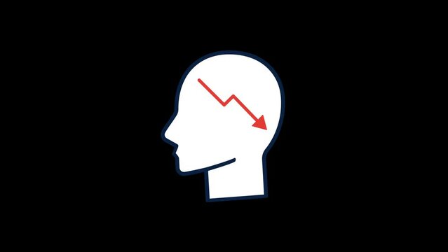Head down arrow Animation Transparent background 