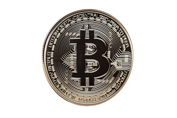 Black and Gold Bitcoin Cryptocurrency Design - Isolated on White Transparent Background, PNG
