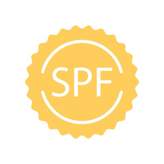 Sticker with spf protect cosmetics cream vector icon