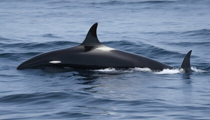 A-Minke-Whale-Swimming-Gracefully-Through-The-Wave-
