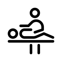 Care bed line icon. Vector graphics