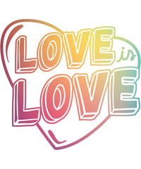 Love Is Love Bold Statement Rainbow Text